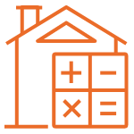 pictogramme représentant une maison avec une calculette